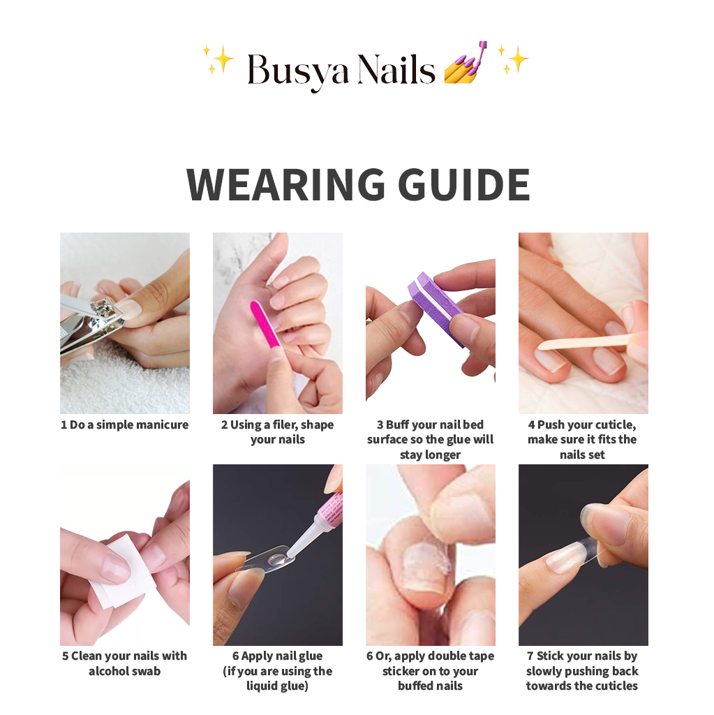 Busya Nails - Ten Island Girl Pressed On Nails Kuku Palsu Free Tools
