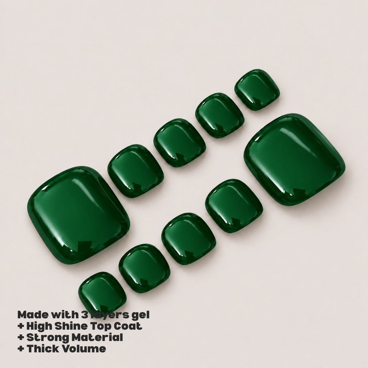 Busya Nails - Slime 040 Toenails Pressed On Nails Kuku Palsu Free Tools