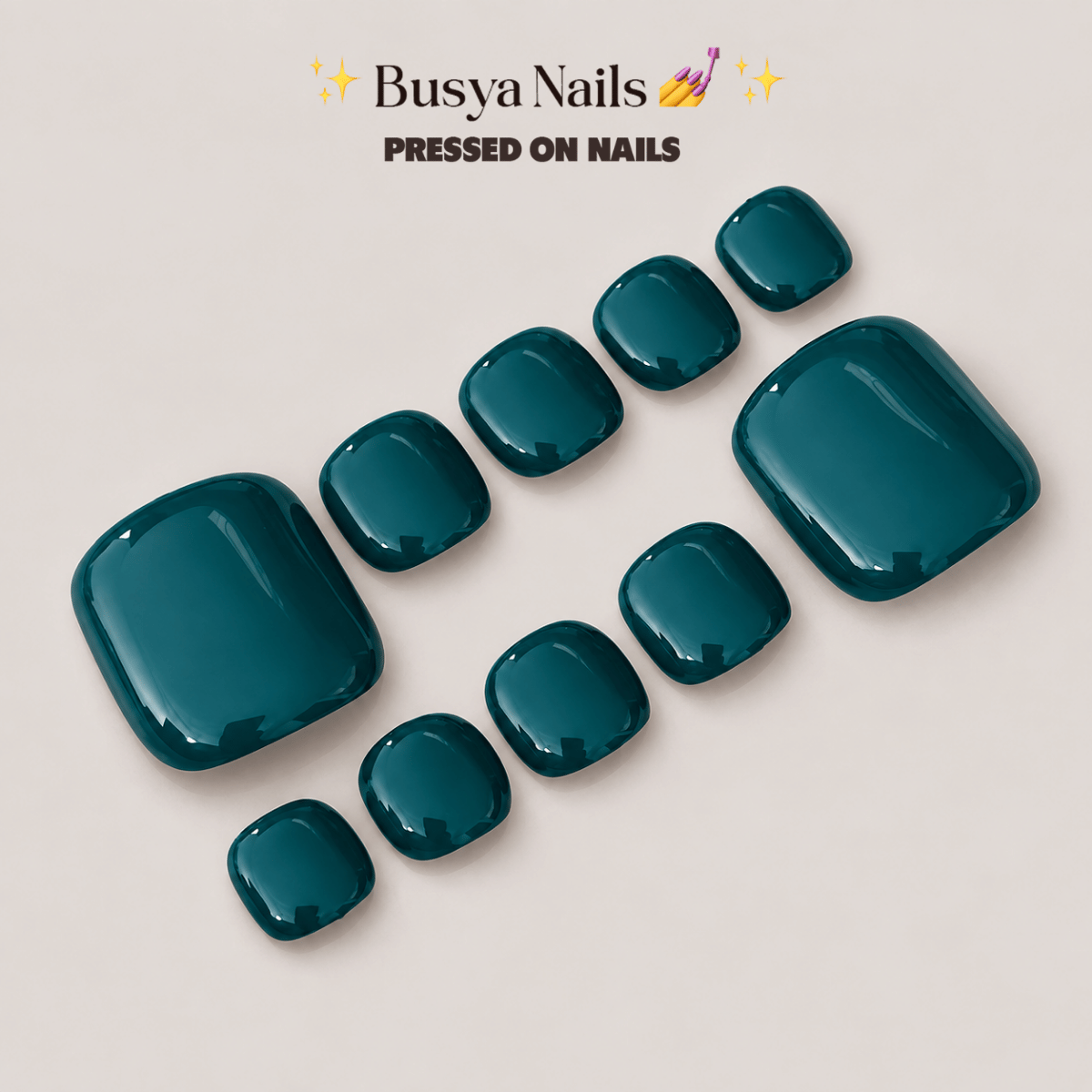 Busya Nails - Moss 046 Toenails Pressed On Nails Kuku Palsu Free Tools