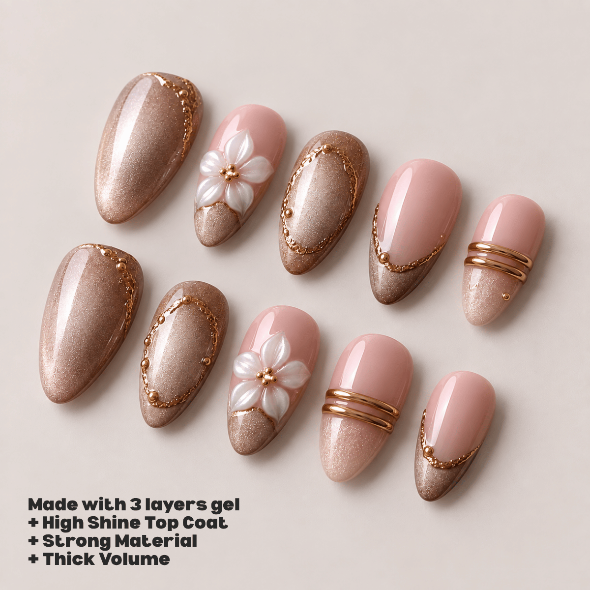 Busya Nails - Mallory dress Pressed On Nails Kuku Palsu Free Tools