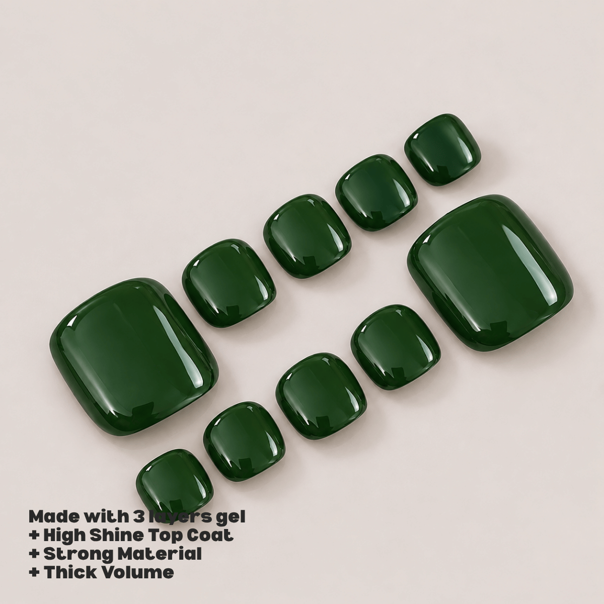 Busya Nails - Avocado 041 Toenails Pressed On Nails Kuku Palsu Free Tools