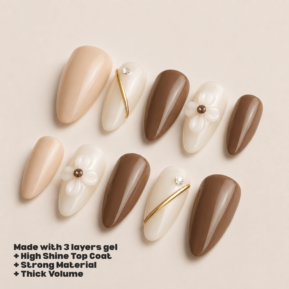Busya Nails - Ten Island Girl Pressed On Nails Kuku Palsu Free Tools