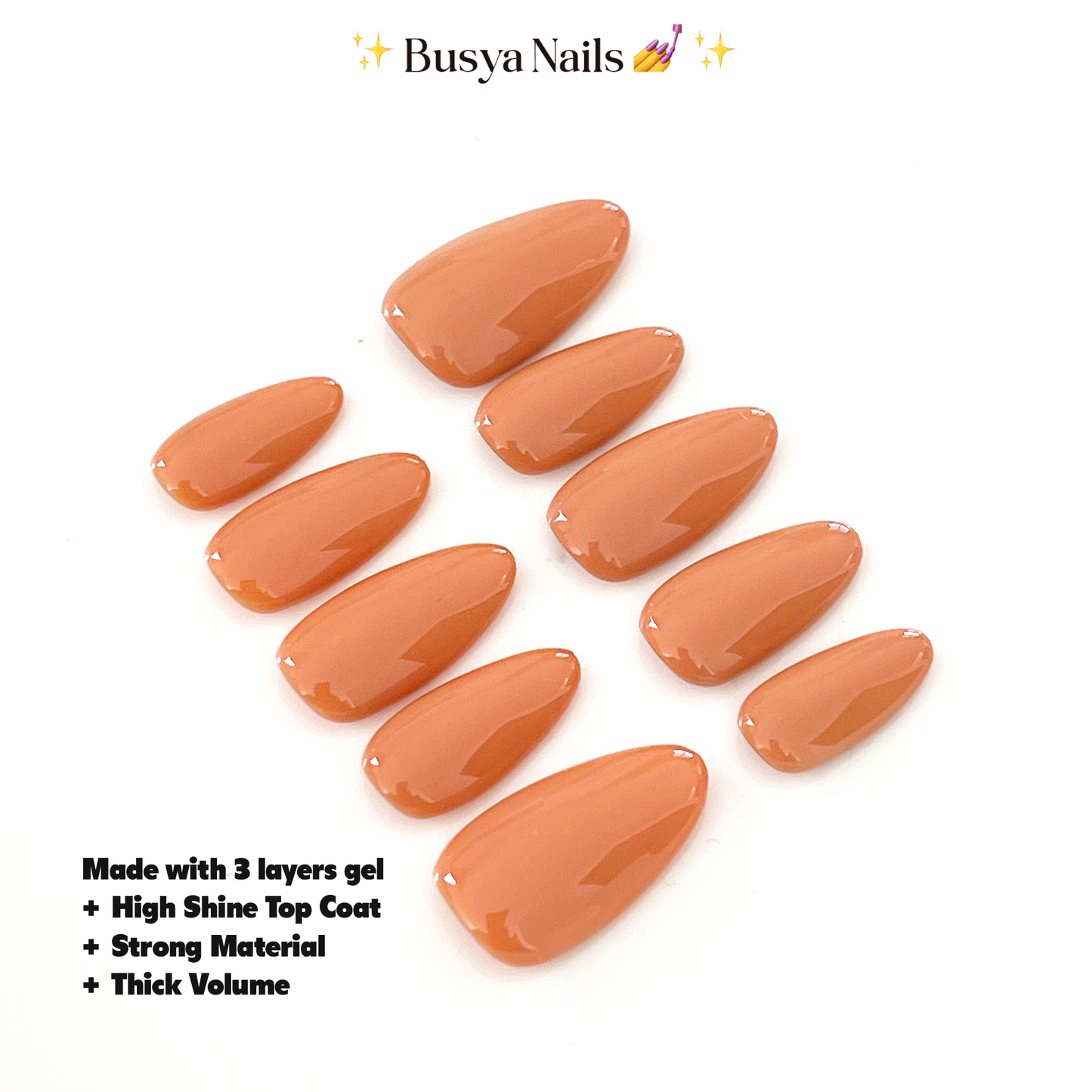 Busya Nails - Prune 16 Pressed On Nails Kuku Palsu Free Lem Tools
