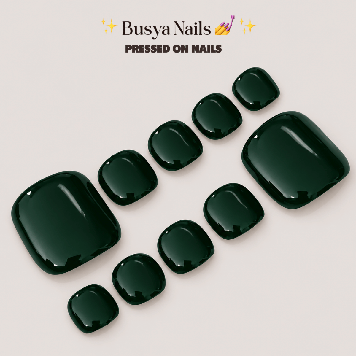 Busya Nails - Tiles 042 Toenails Pressed On Nails Kuku Palsu Free Tools