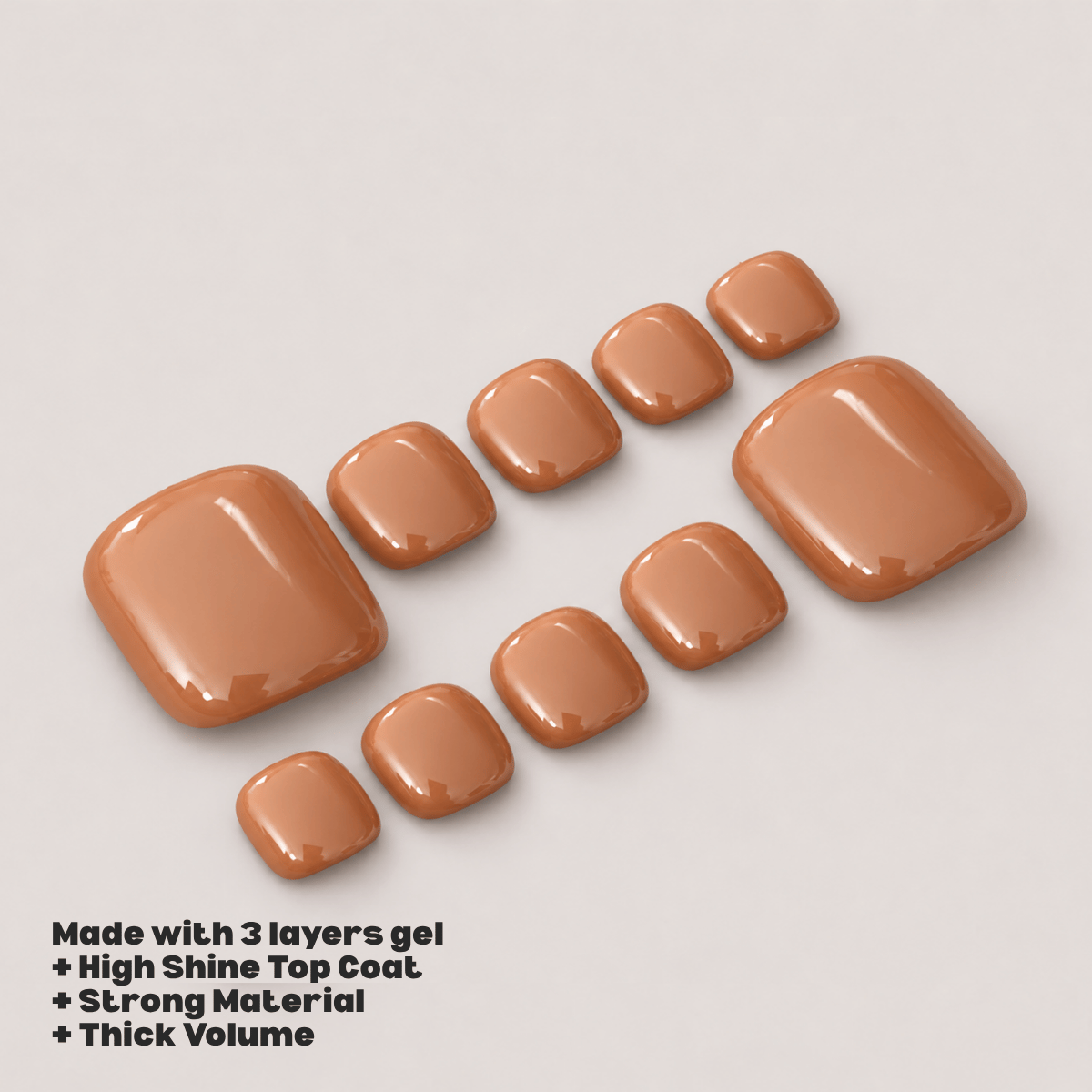 Busya Nails - Prune 016 Toenails Pressed On Nails Kuku Palsu Free Tools