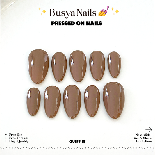 Busya Nails - Quiff 18 Pressed On Nails Kuku Palsu Free Lem Tools