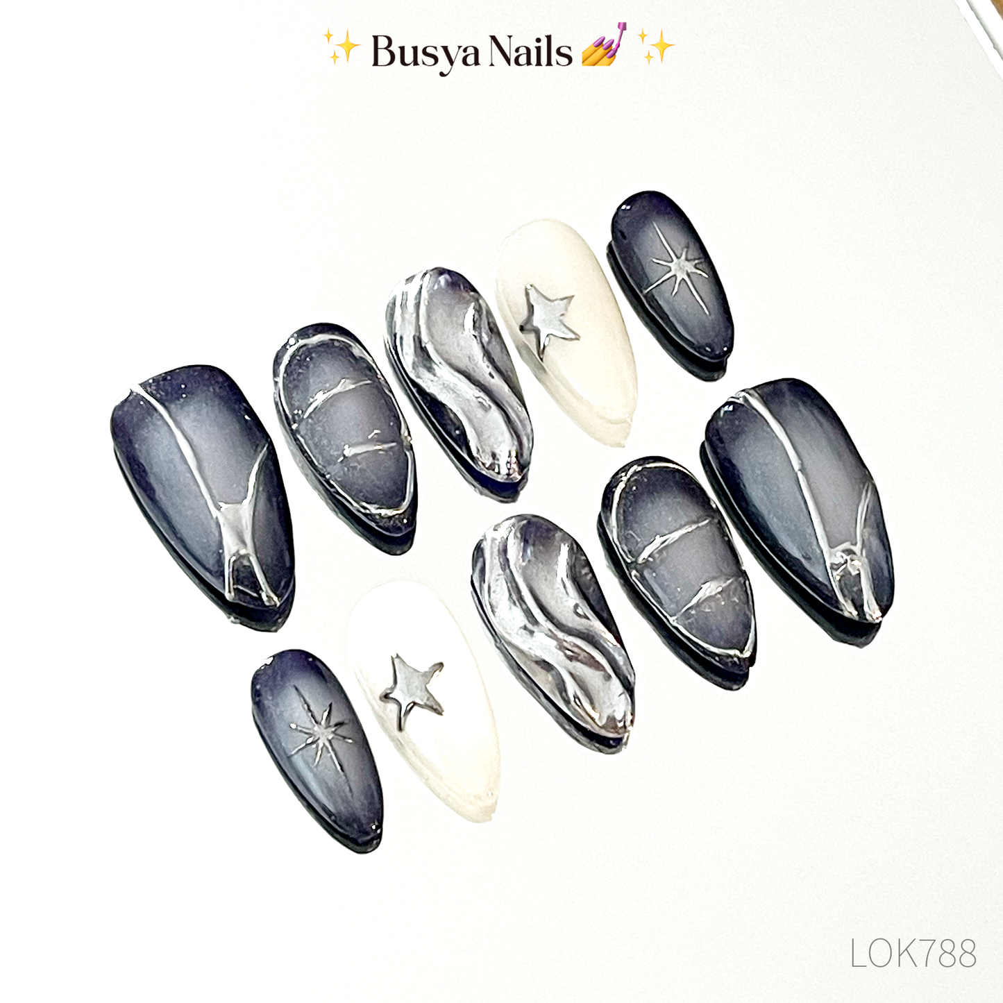 Busya Nails - Look Y2K Pressed On Nails Kuku Palsu Free Tools