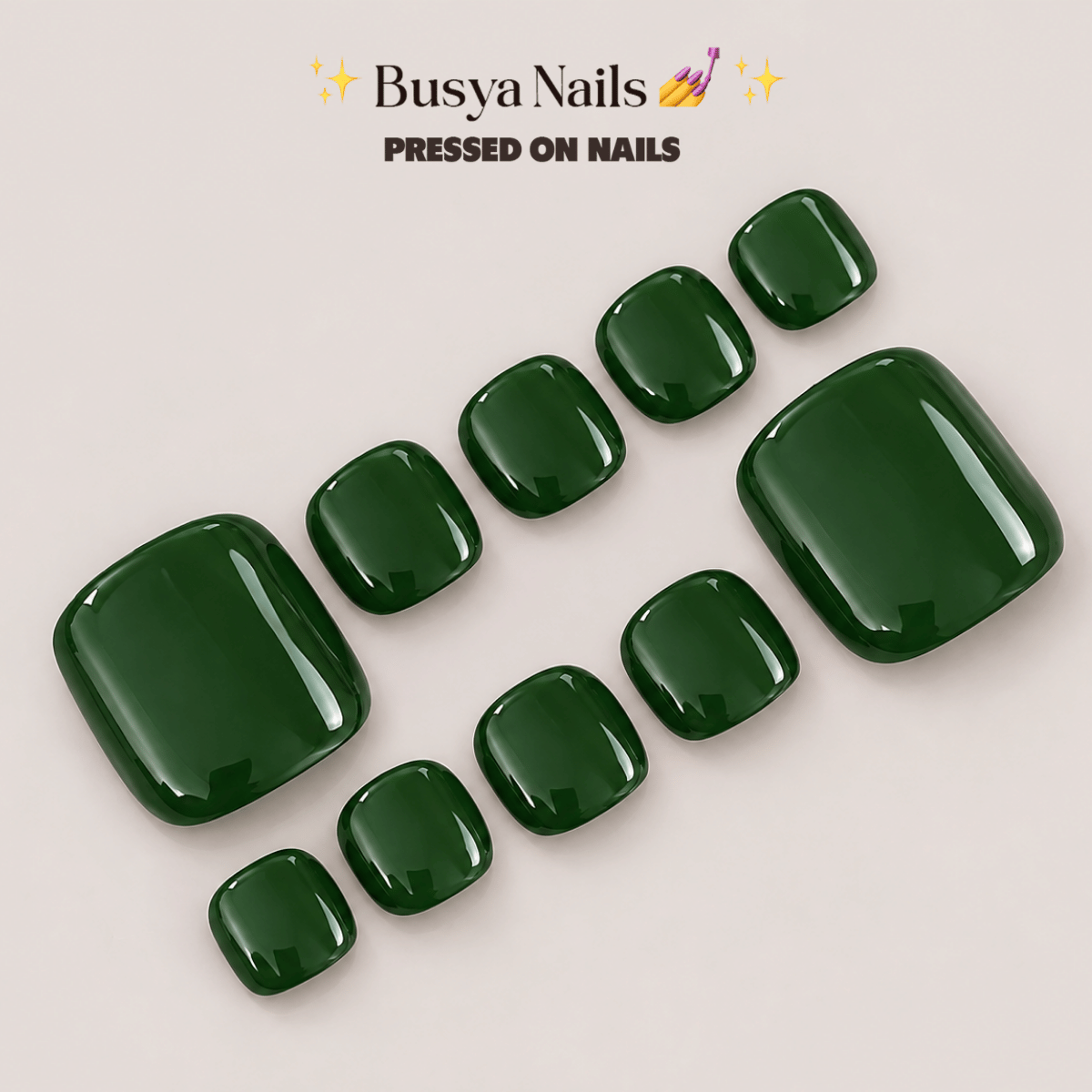 Busya Nails - Avocado 041 Toenails Pressed On Nails Kuku Palsu Free Tools
