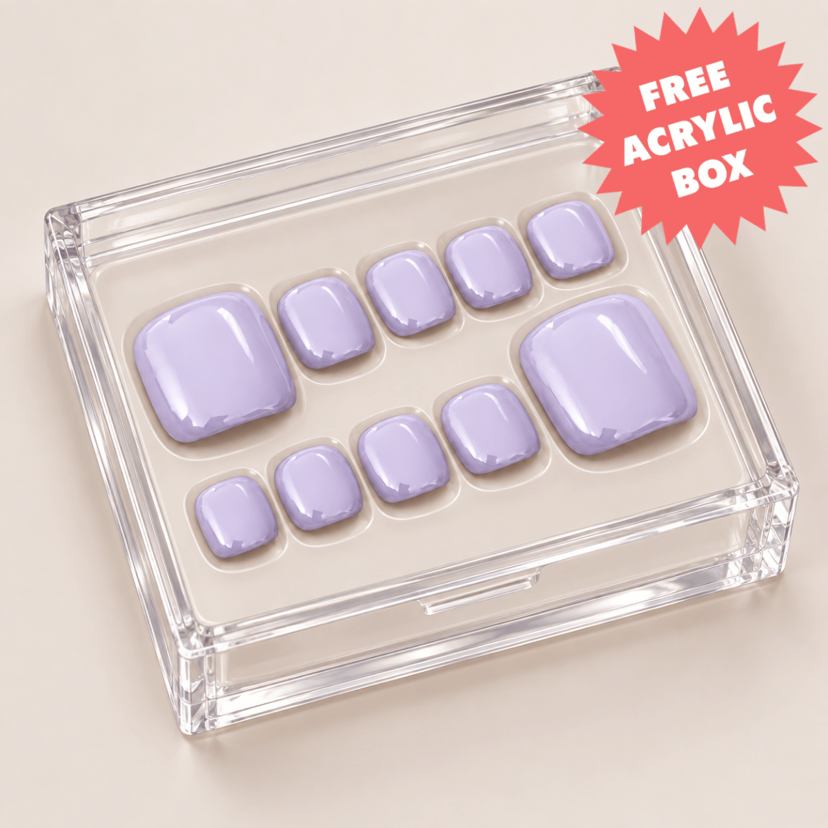 Busya Nails - Lilac 049 Toenails Pressed On Nails Kuku Palsu Free Tools