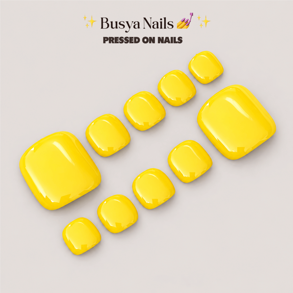 Busya Nails - Tangerine 032 Toenails Pressed On Nails Kuku Palsu Free Tools