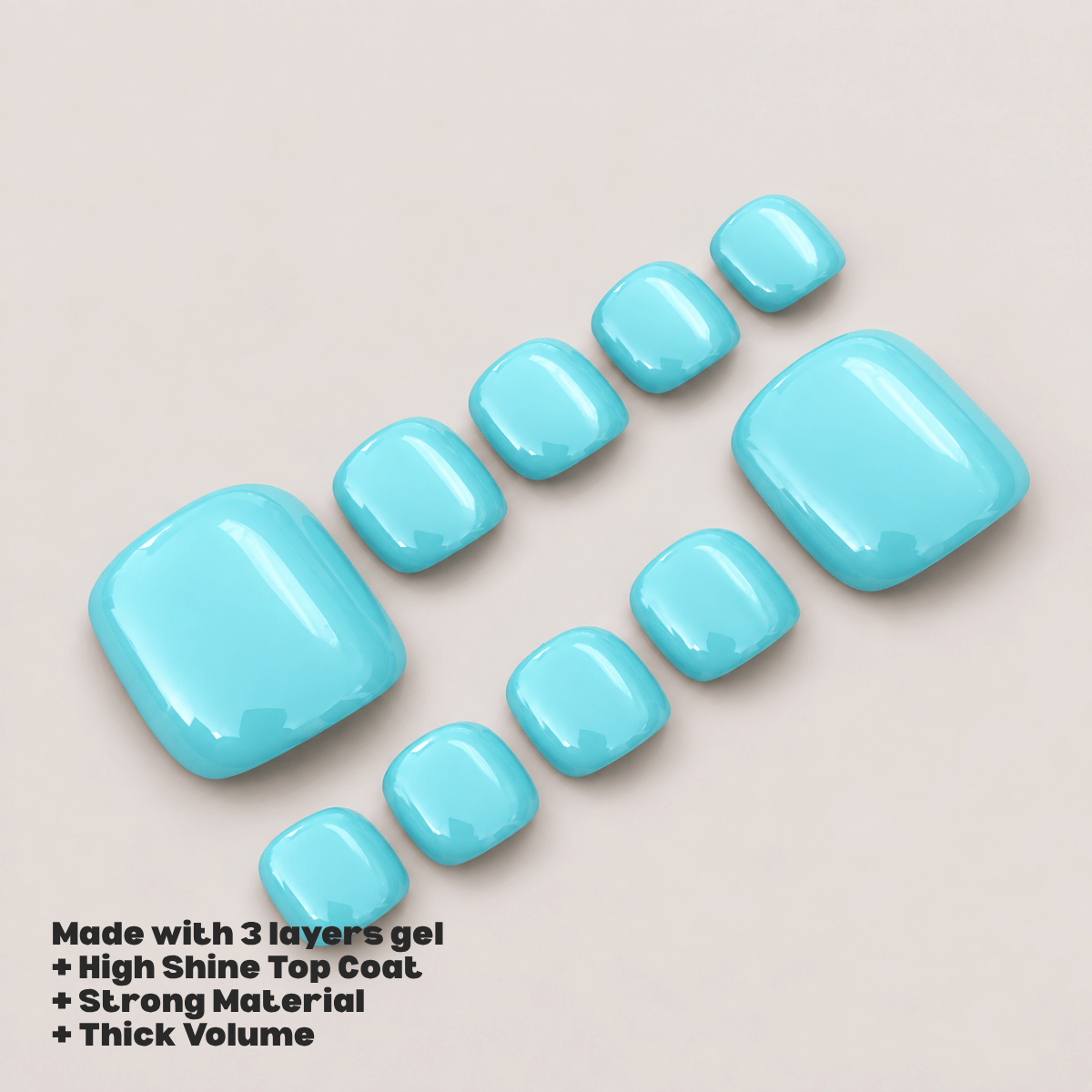 Busya Nails - Hues 044 Toenails Pressed On Nails Kuku Palsu Free Tools