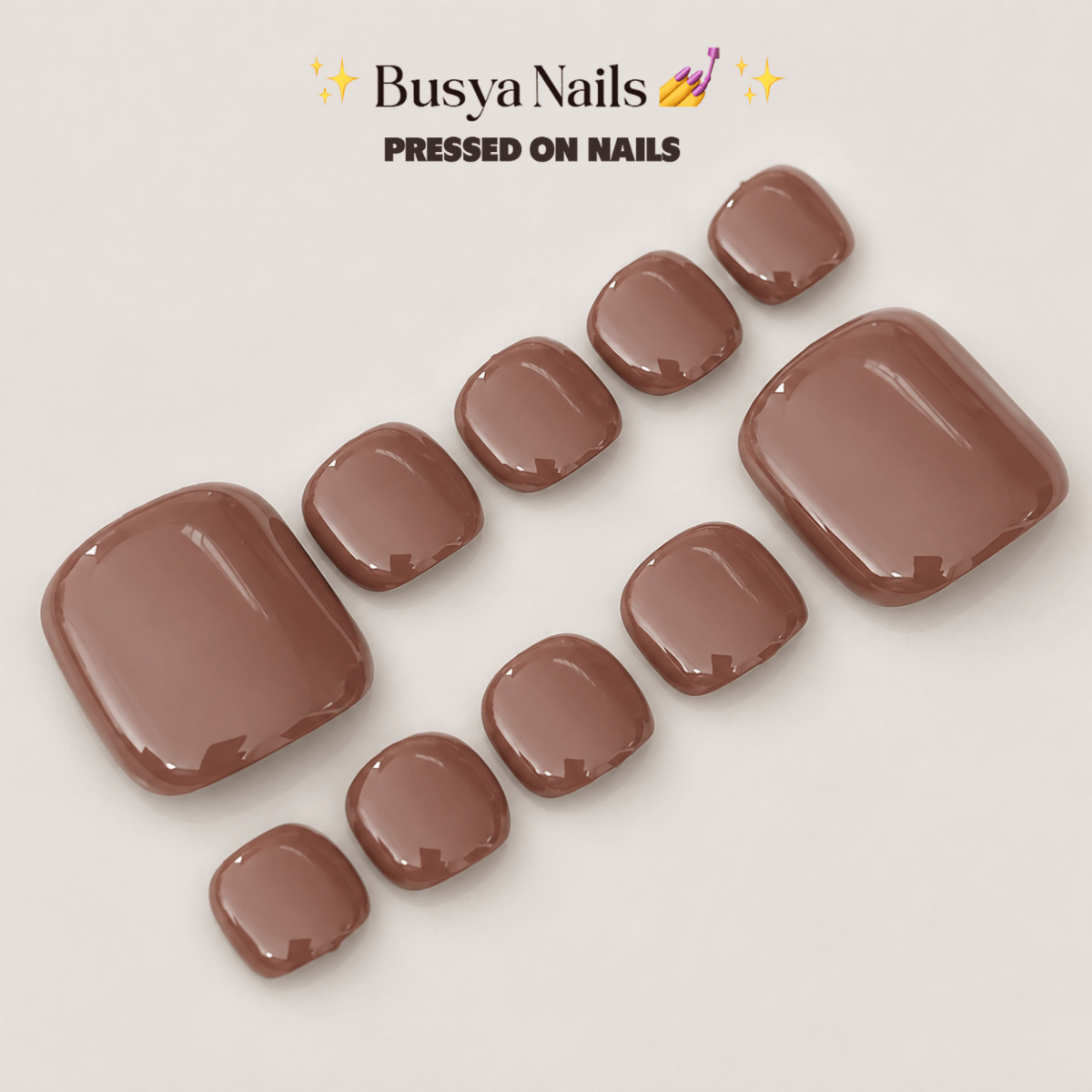 Busya Nails - Milo 017 Toenails Pressed On Nails Kuku Palsu Free Tools