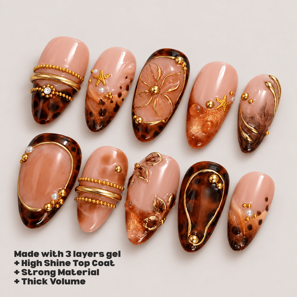 Busya Nails - Autumn Springside Pressed On Nails Kuku Palsu Free Tools