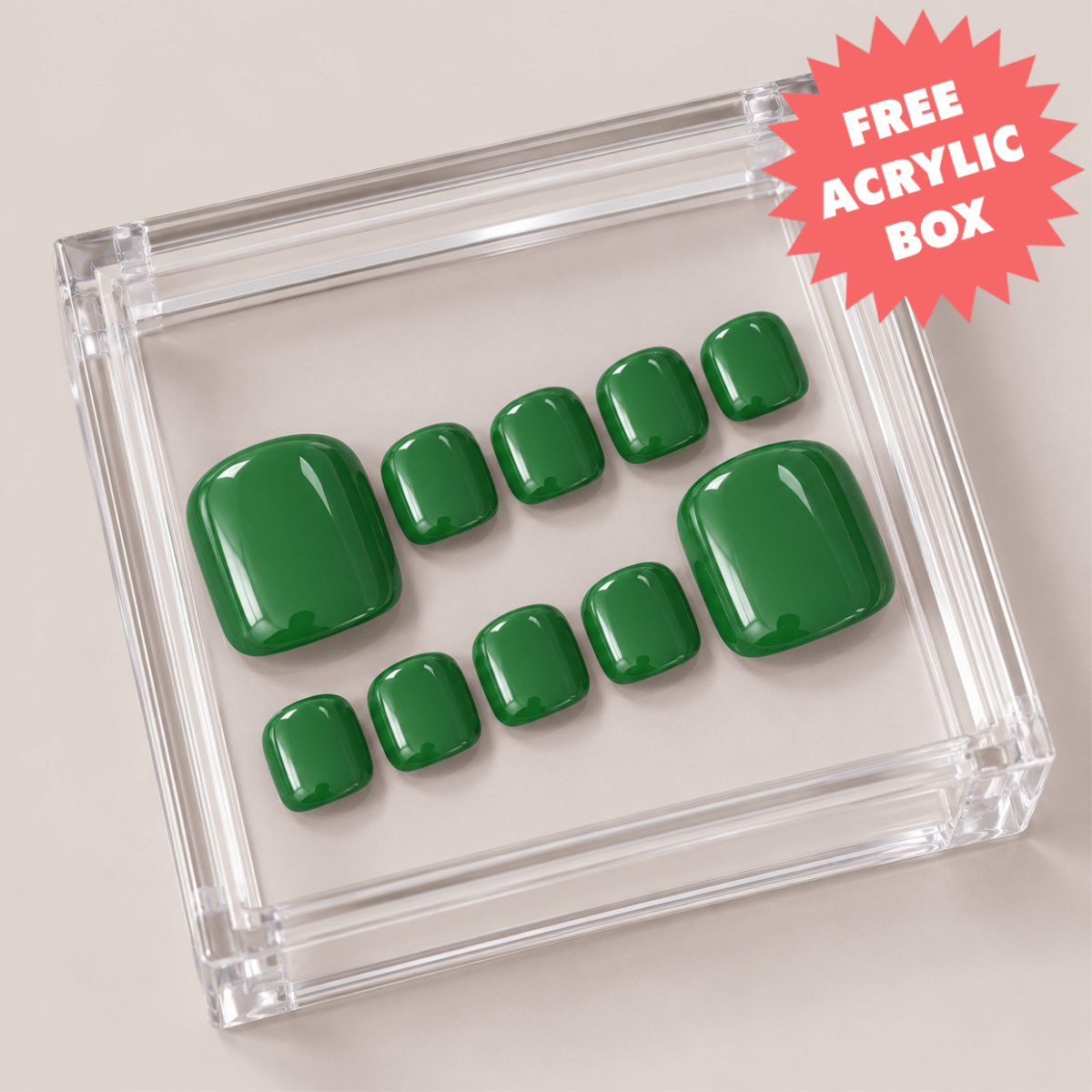 Busya Nails - Kale 039 Toenails Pressed On Nails Kuku Palsu Free Tools