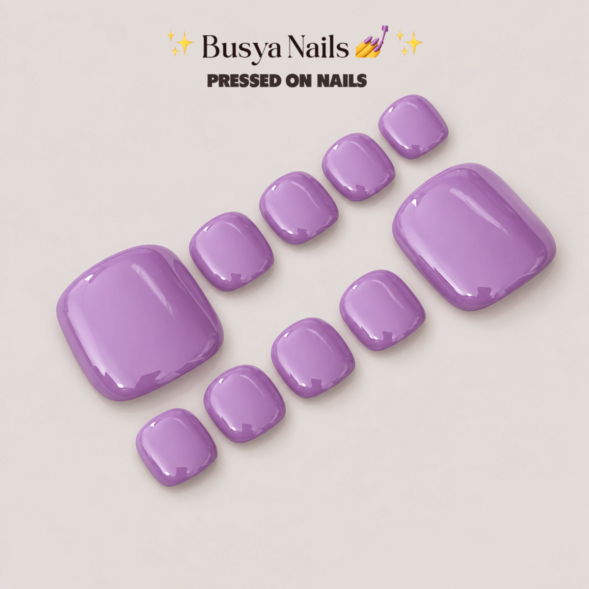 Busya Nails - Gummy 050 Toenails Pressed On Nails Kuku Palsu Free Tools