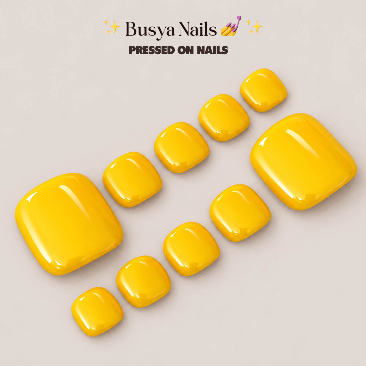 Busya Nails - Manggo 033 Toenails Pressed On Nails Kuku Palsu Free Tools