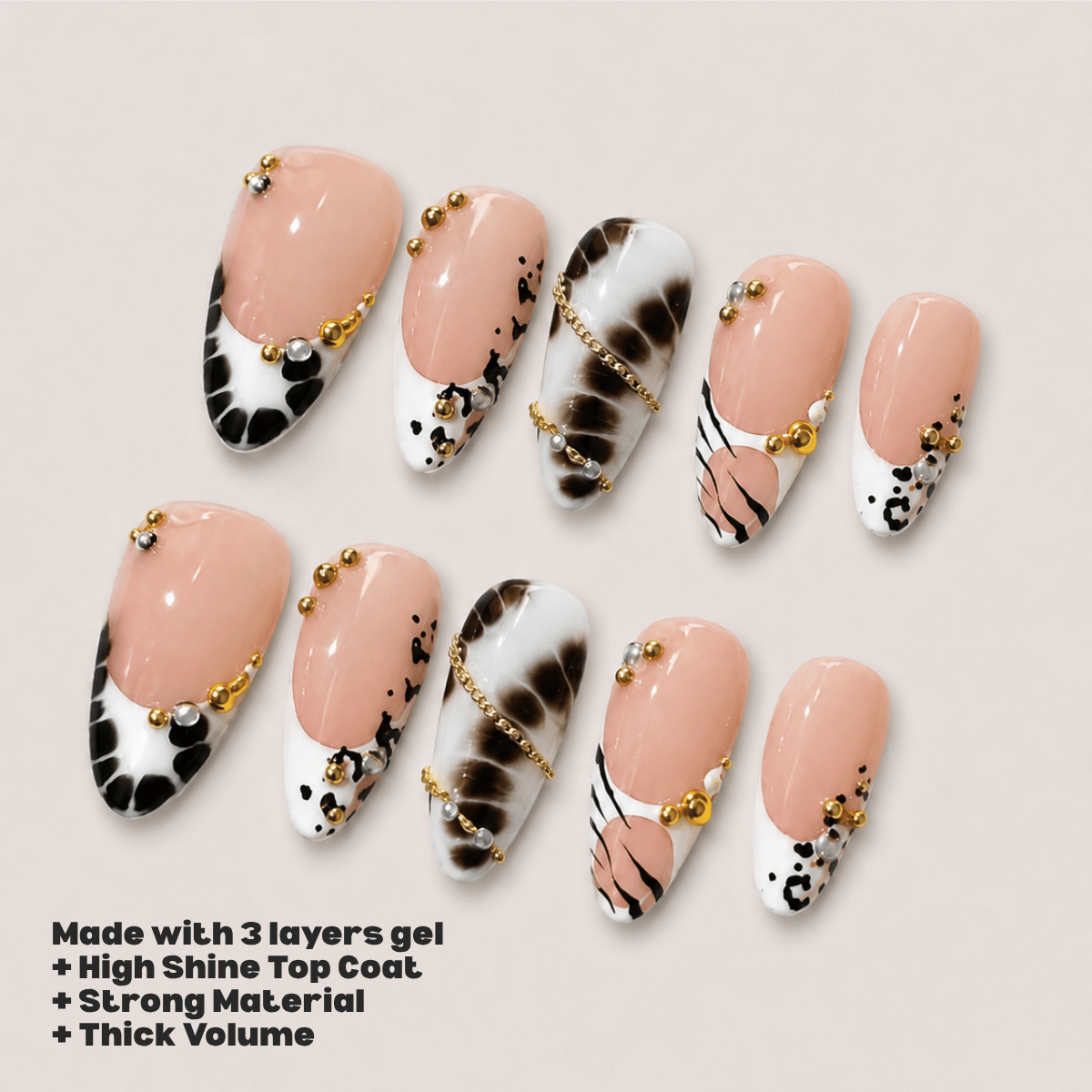 Busya Nails - Unchained Silk Pressed On Nails Kuku Palsu Free Tools