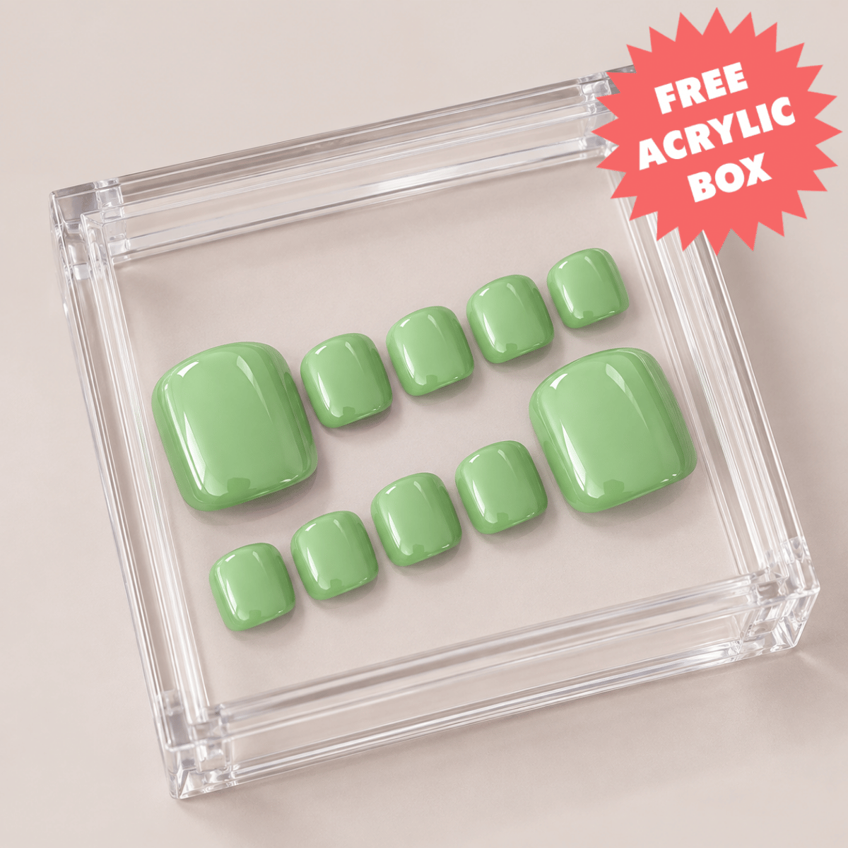 Busya Nails - Matcha Latte 037 Toenails Pressed On Nails Kuku Palsu Free Tools