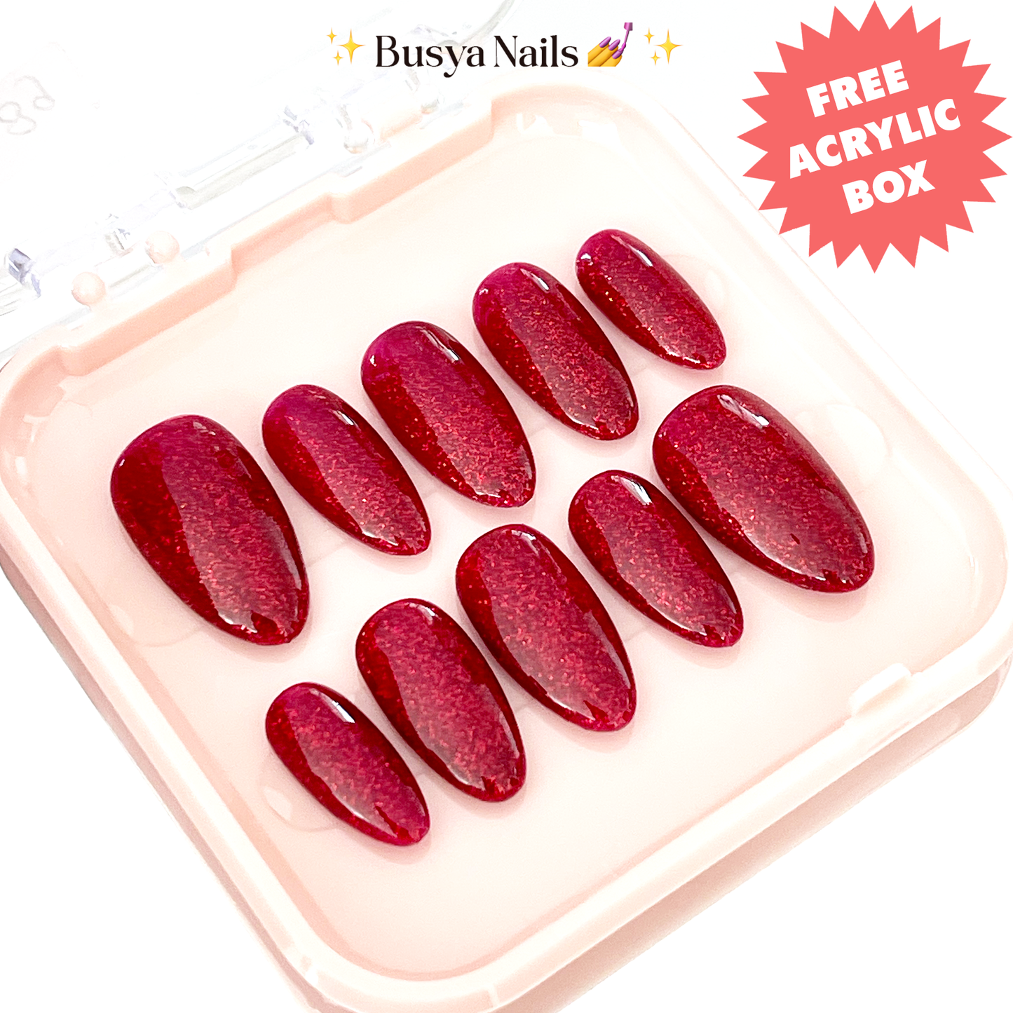 Busya Nails - Cherie 89 Nails Pressed On Nails Kuku Palsu Free Tools