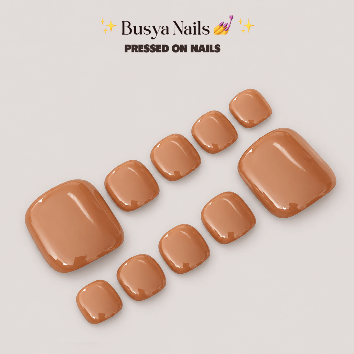 Busya Nails - Prune 016 Toenails Pressed On Nails Kuku Palsu Free Tools