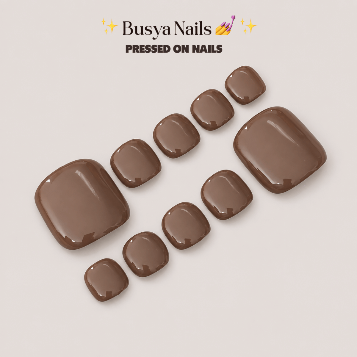Busya Nails - Quiff 018 Toenails Pressed On Nails Kuku Palsu Free Tools