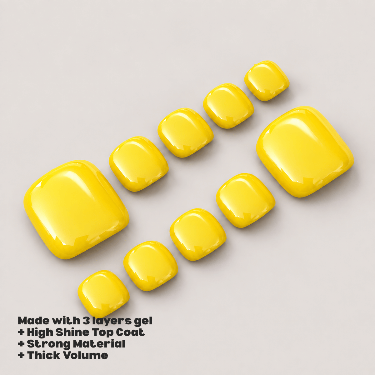 Busya Nails - Tangerine 032 Toenails Pressed On Nails Kuku Palsu Free Tools