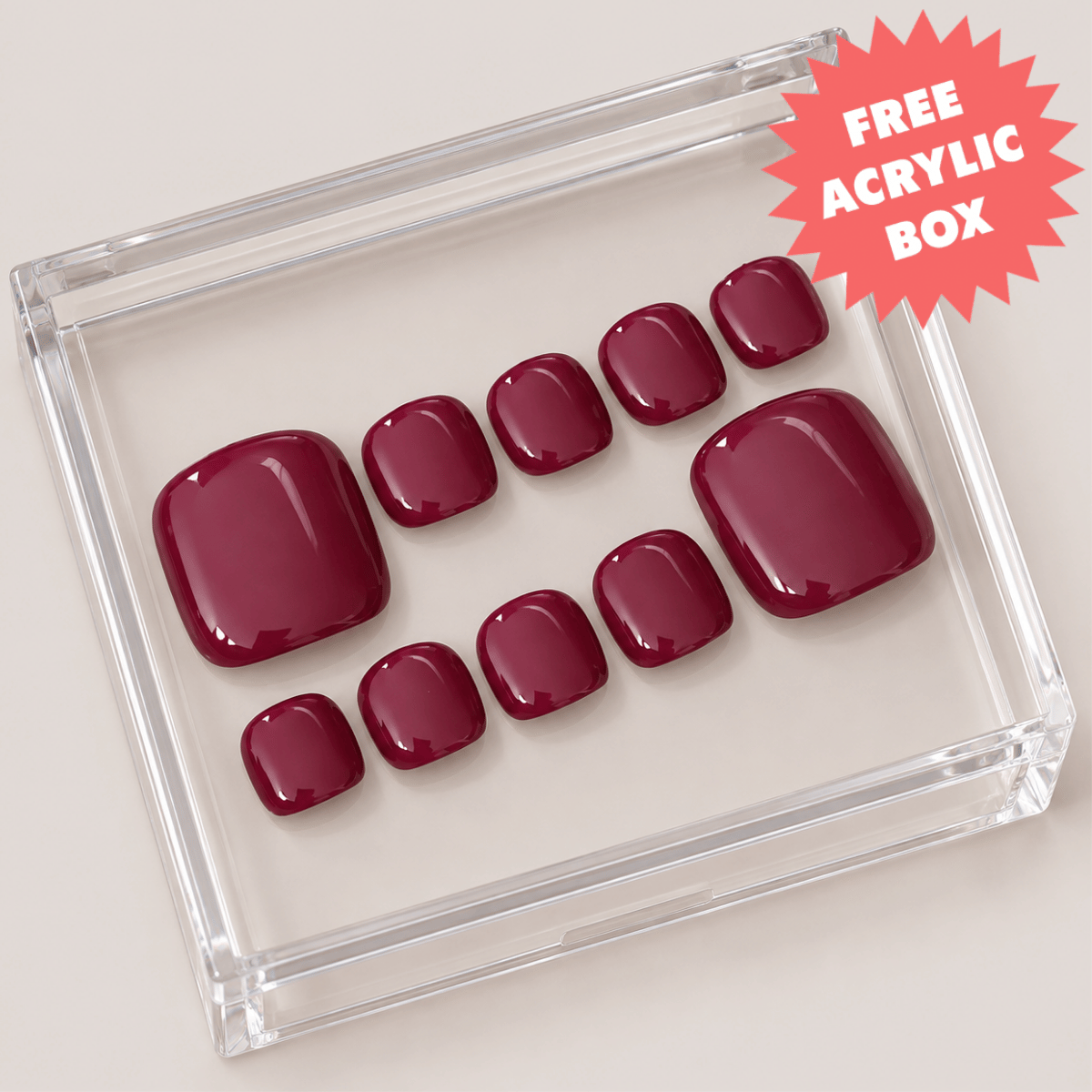 Busya Nails - Plush 030 Toenails Pressed On Nails Kuku Palsu Free Tools