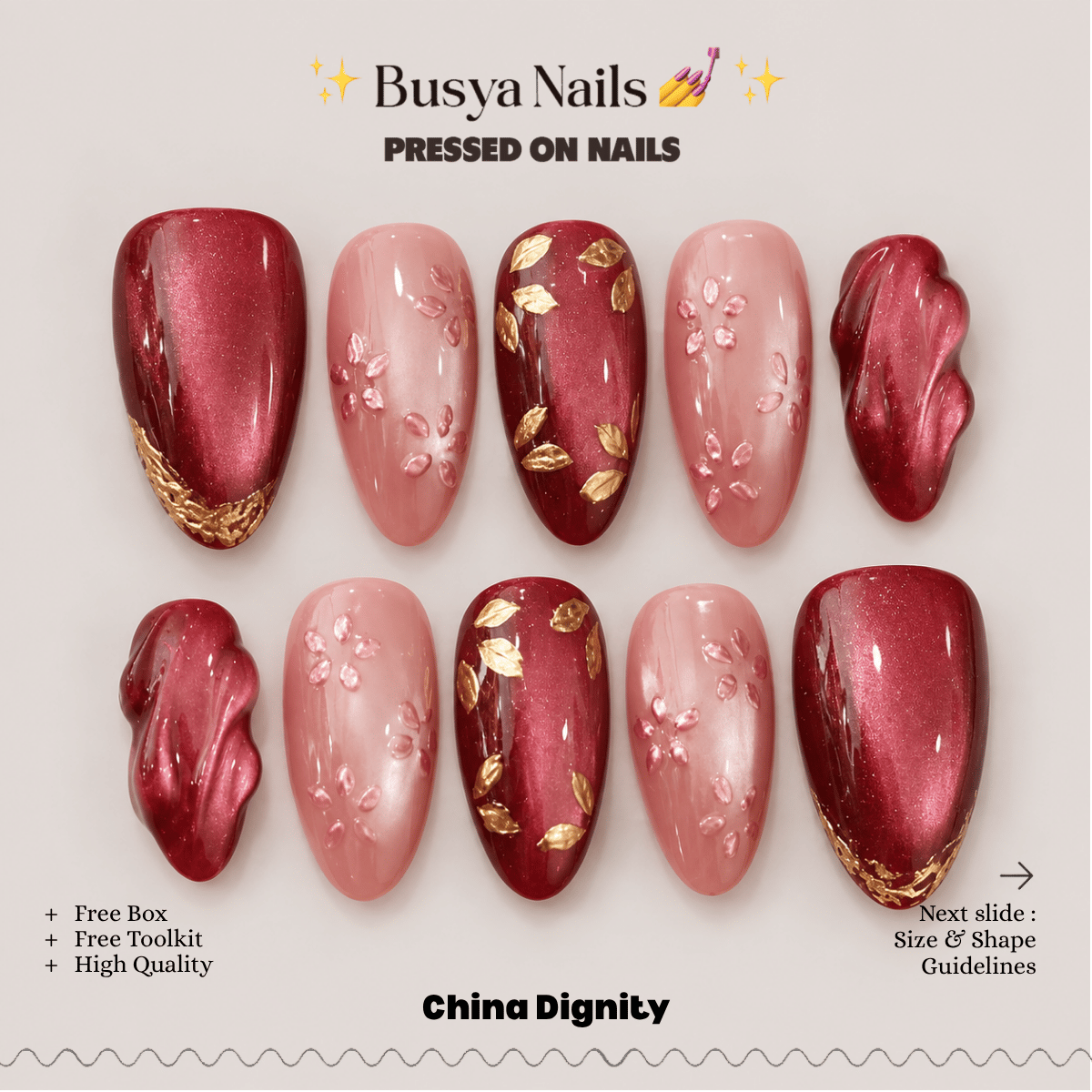 Busya Nails - China Dignity Pressed On Nails Kuku Palsu Free Tools