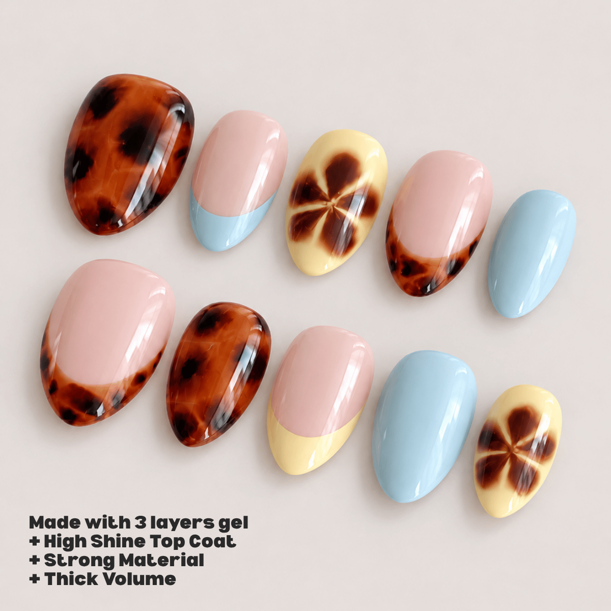 Busya Nails - Playground Sky Butter Pressed On Nails Kuku Palsu Free Tools