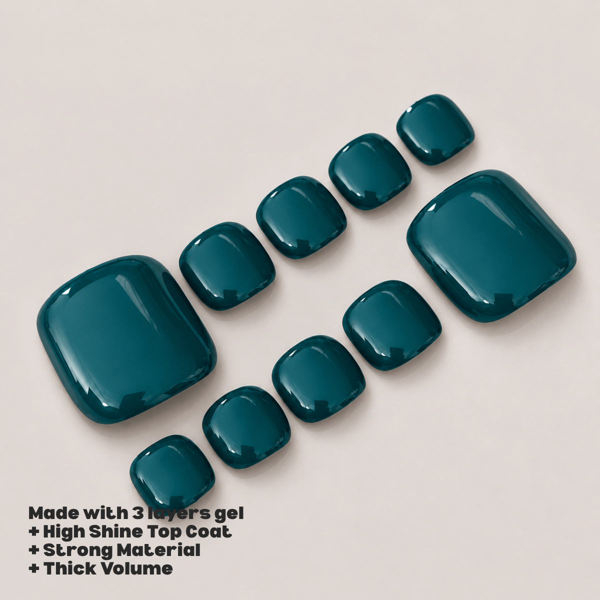 Busya Nails - Moss 046 Toenails Pressed On Nails Kuku Palsu Free Tools