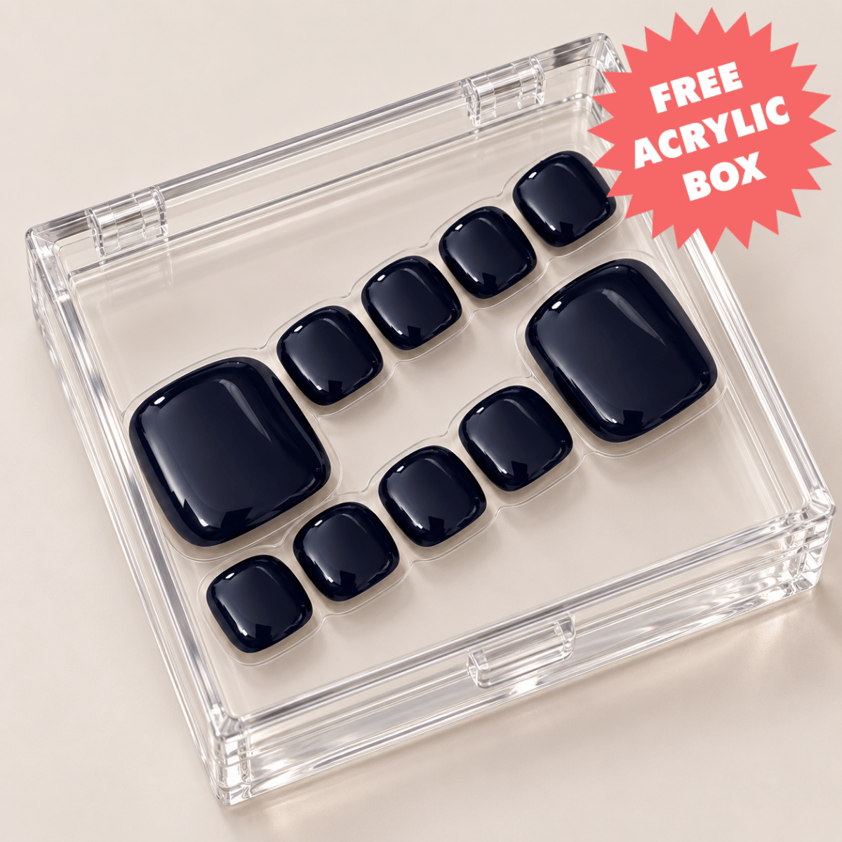 Busya Nails - Midnight 048 Toenails Pressed On Nails Kuku Palsu Free Tools