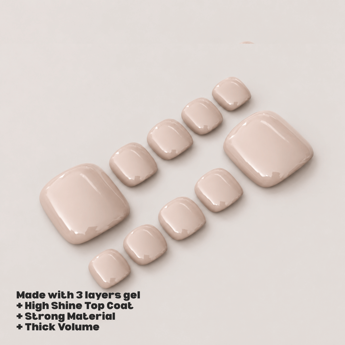 Busya Nails - Peachy 013 Toenails Pressed On Nails Kuku Palsu Free Tools