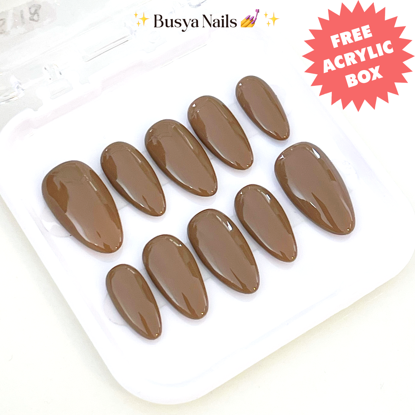 Busya Nails - Quiff 18 Pressed On Nails Kuku Palsu Free Lem Tools
