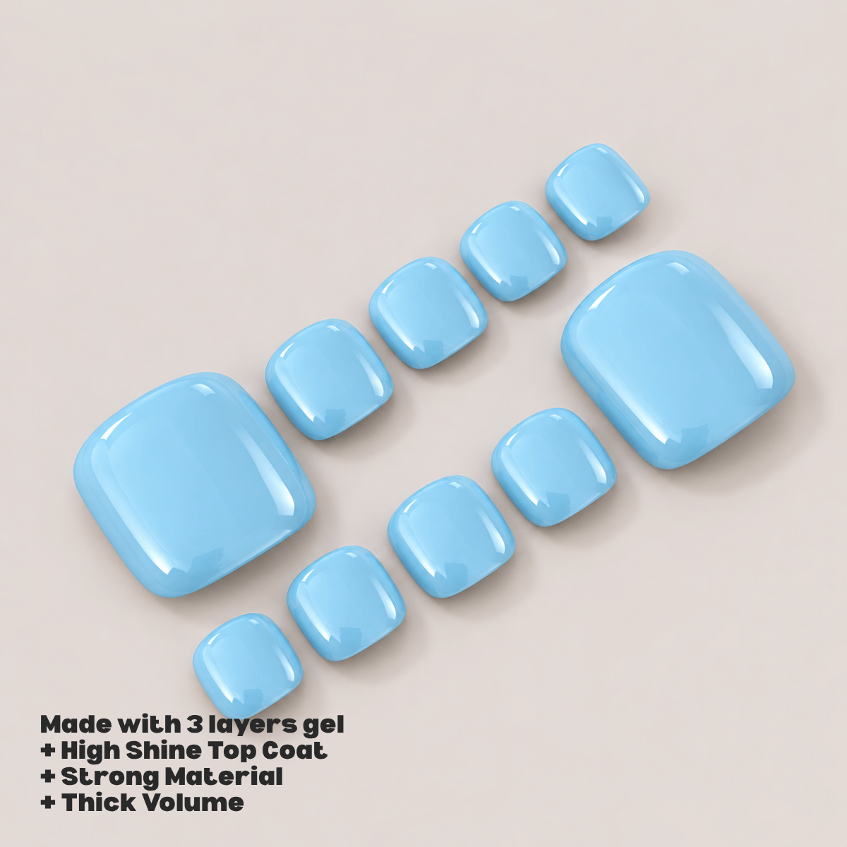 Busya Nails - Babies 043 Toenails Pressed On Nails Kuku Palsu Free Tools