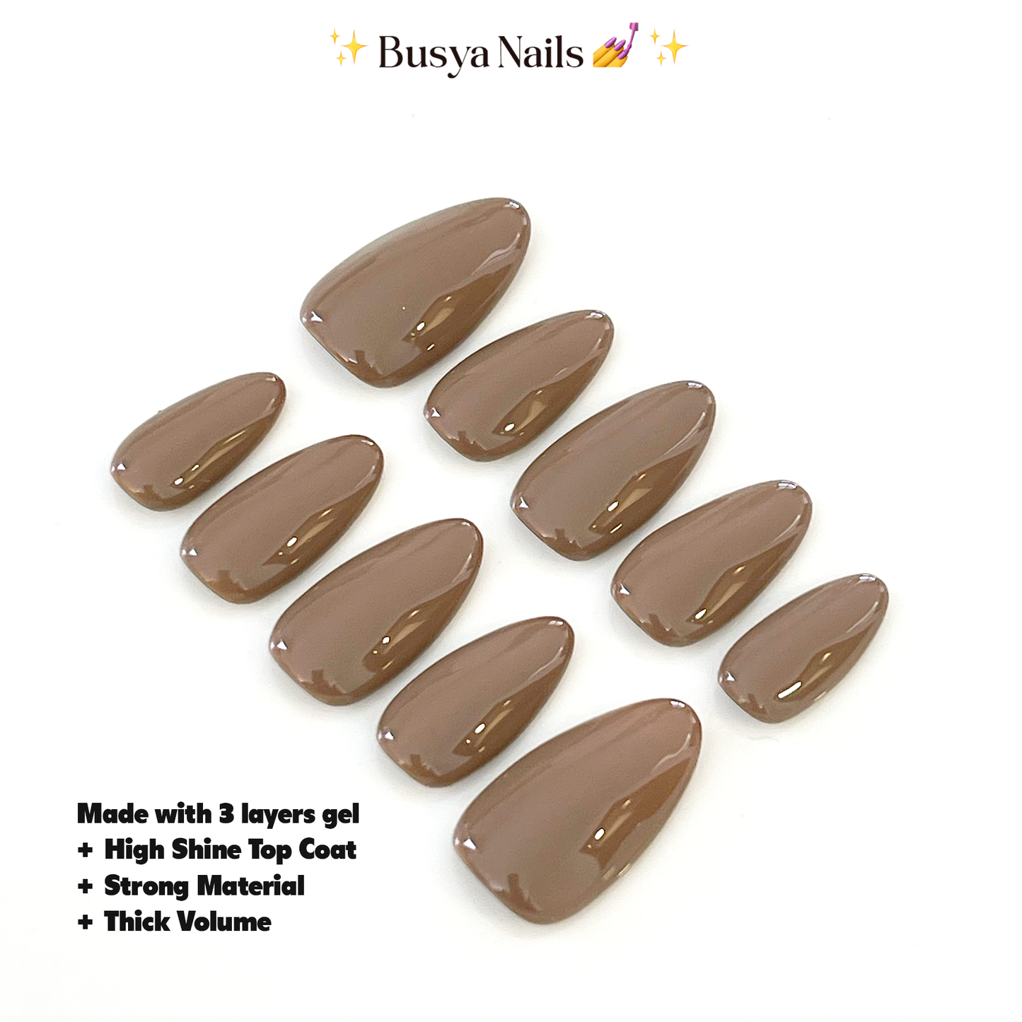 Busya Nails - Quiff 18 Pressed On Nails Kuku Palsu Free Lem Tools