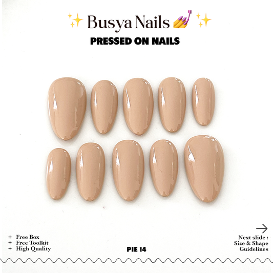 Busya Nails - Pie 14 Pressed On Nails Kuku Palsu Free Lem Tools