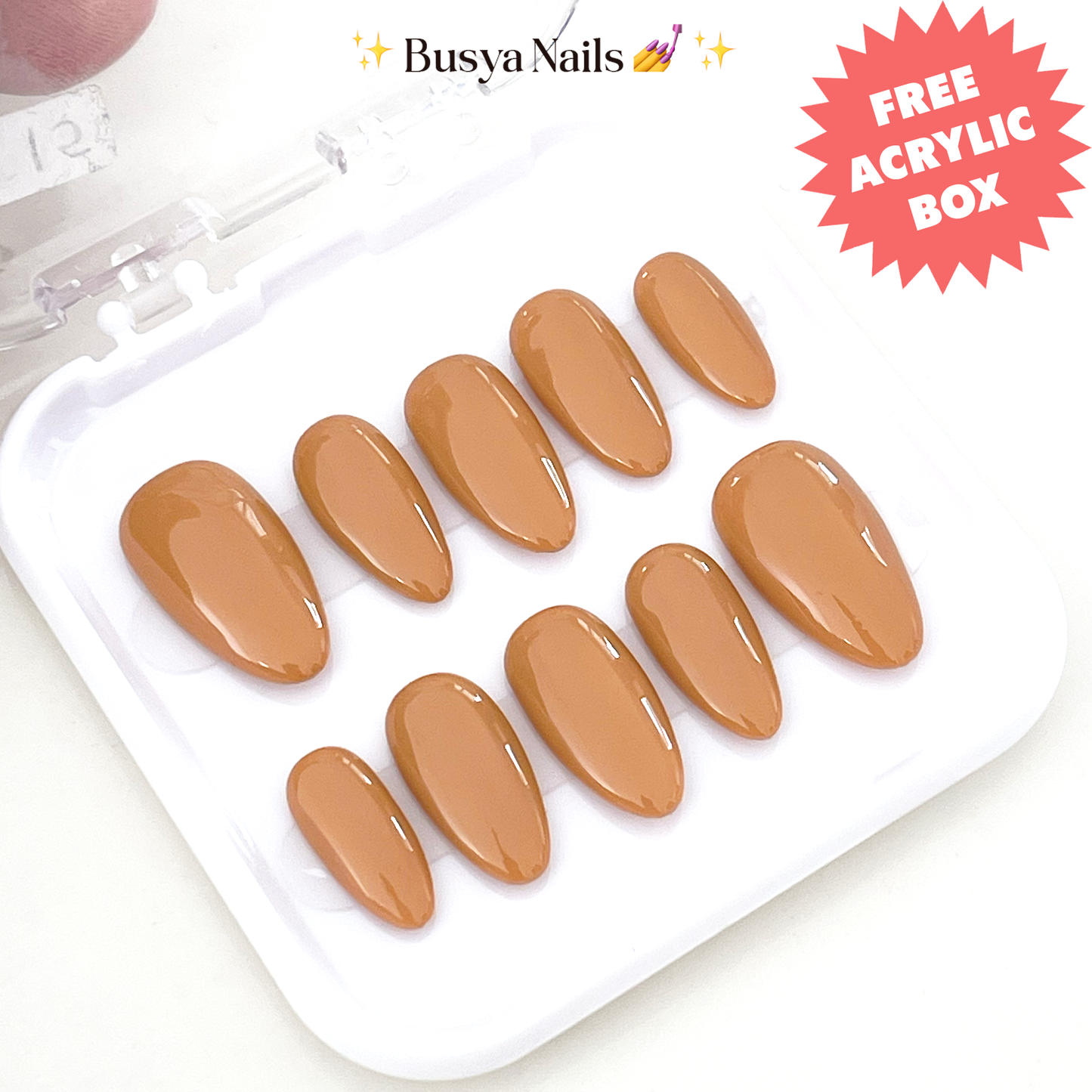 Busya Nails - Pomme 15 Pressed On Nails Kuku Palsu Free Lem Tools