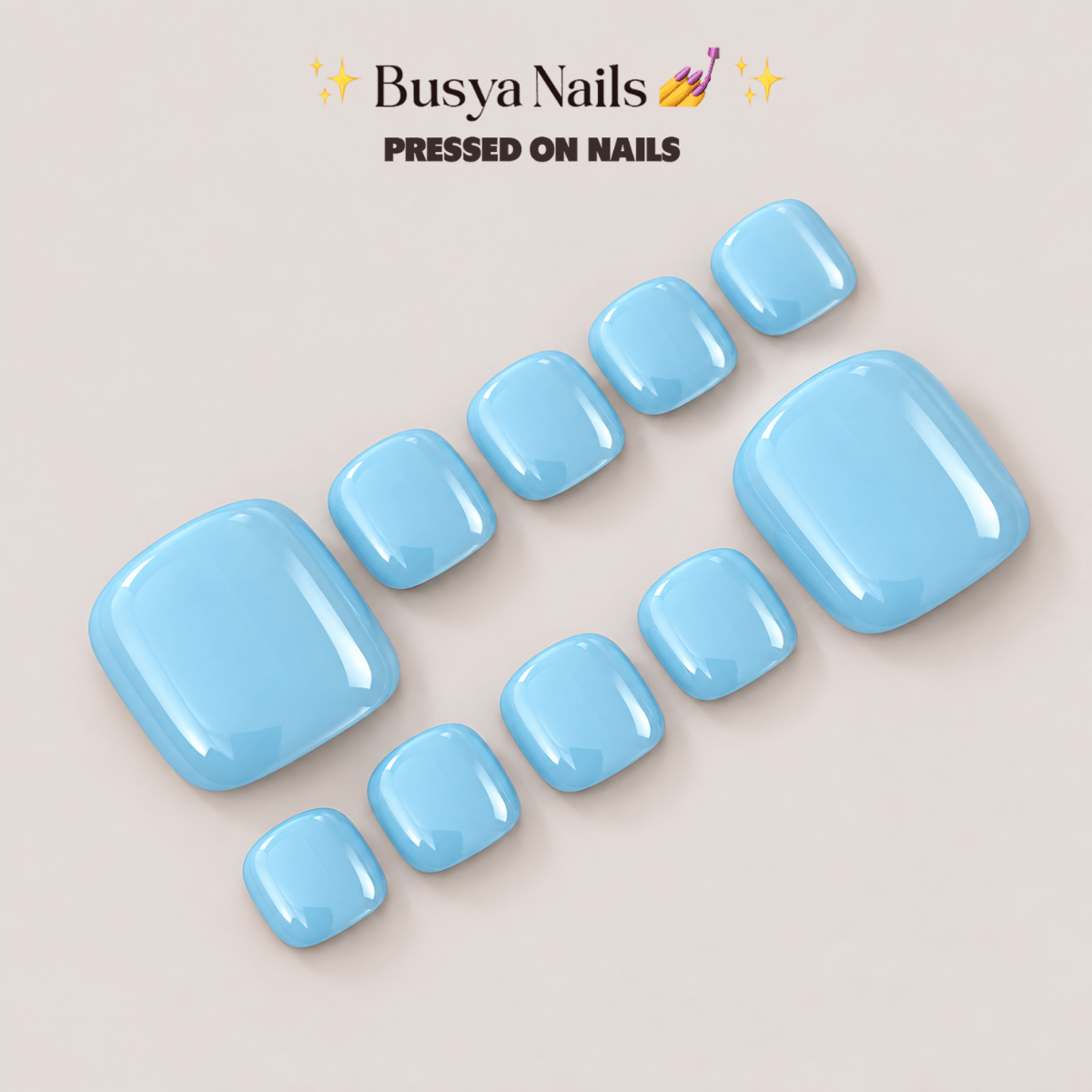 Busya Nails - Babies 043 Toenails Pressed On Nails Kuku Palsu Free Tools