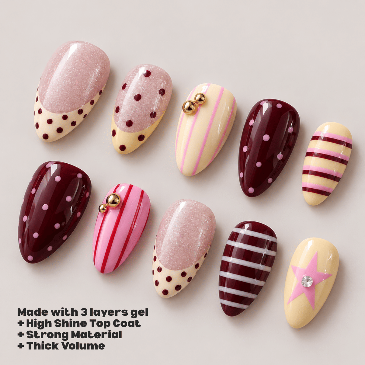 Busya Nails - 2000 Glamz Pressed On Nails Kuku Palsu Free Tools