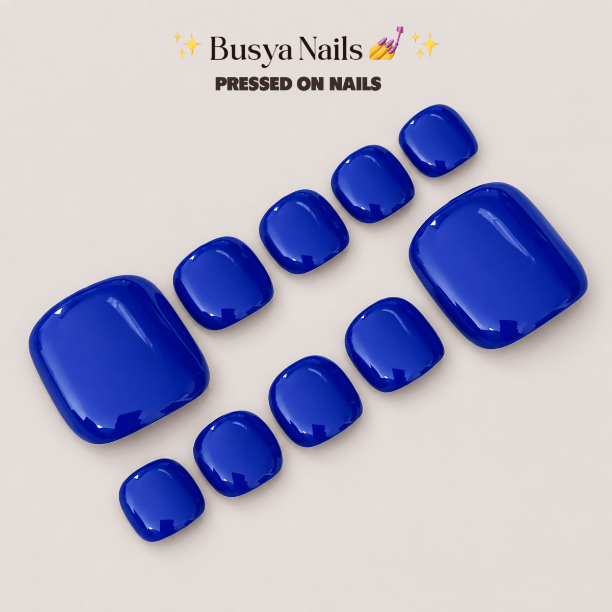 Busya Nails - Hayes 047 Toenails Pressed On Nails Kuku Palsu Free Tools