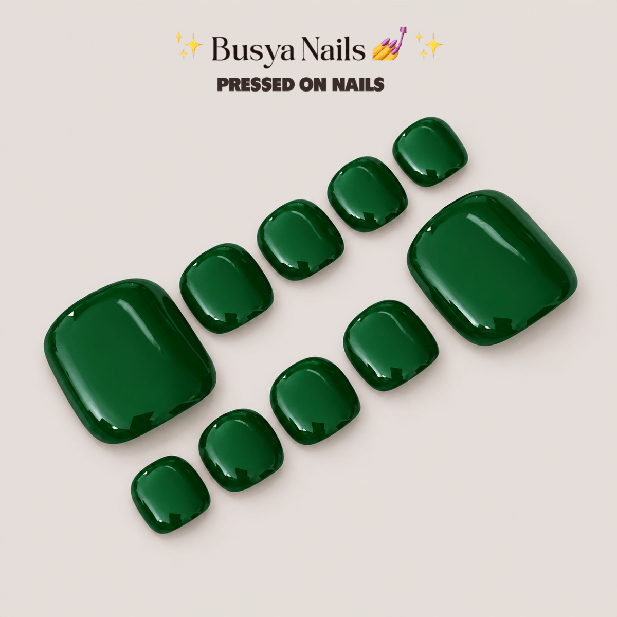 Busya Nails - Slime 040 Toenails Pressed On Nails Kuku Palsu Free Tools