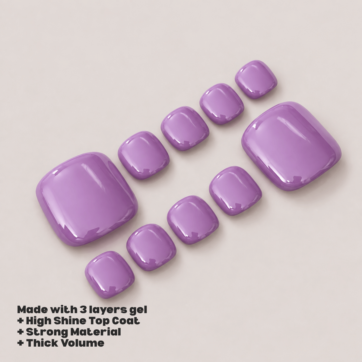 Busya Nails - Gummy 050 Toenails Pressed On Nails Kuku Palsu Free Tools