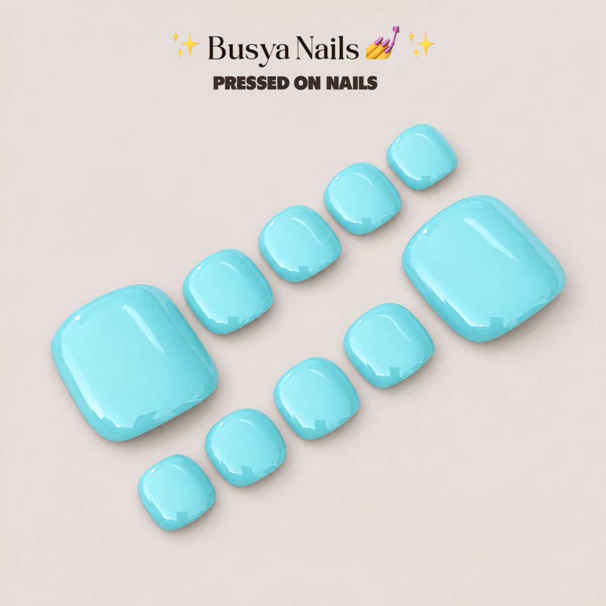 Busya Nails - Hues 044 Toenails Pressed On Nails Kuku Palsu Free Tools